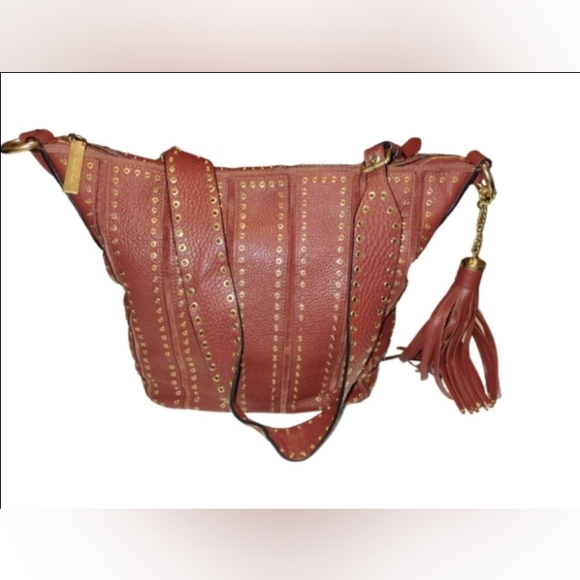 MICHAEL KORS BROOKLYN GROMMET HOBO BROWN BAG PLEASE READ - Picture 1 of 12